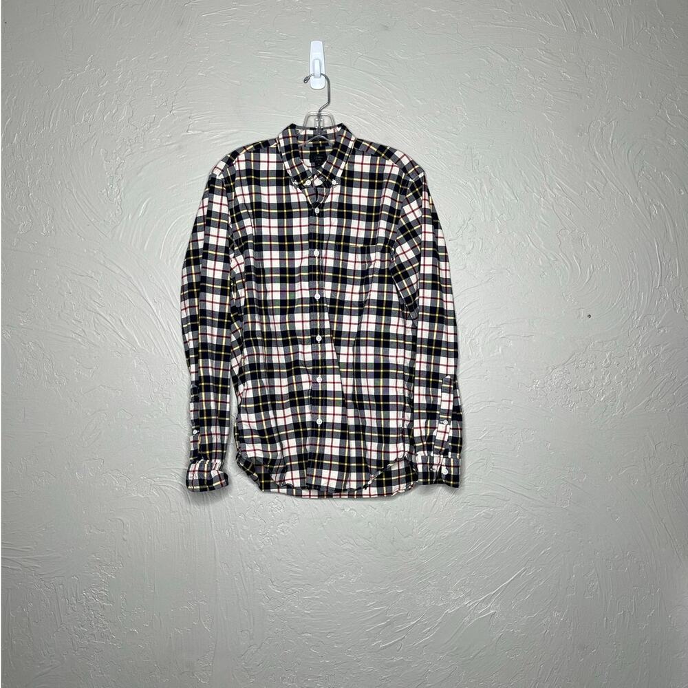 J.Crew Men's Medium Oxford Plaid Long Sleeve Button-Up Shirt